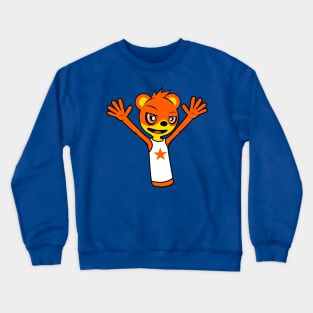 Happy California Grizzly With Two Raised Hands Crewneck Sweatshirt